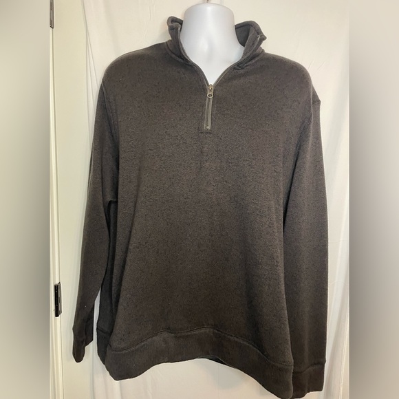 *SALE* Men’s Sonoma 1/4 zip pullover sweater w/pockets, black size XXL - Picture 2 of 4